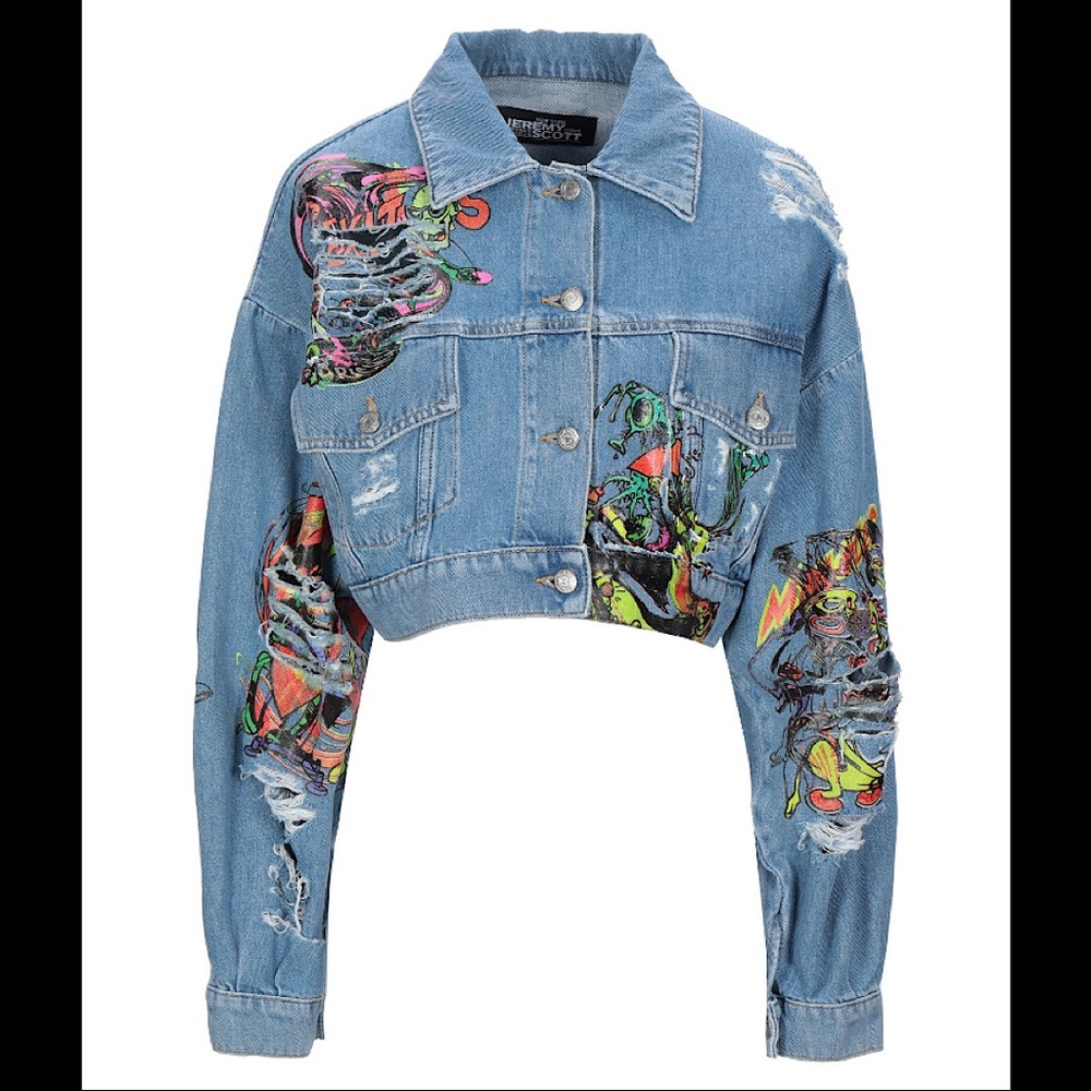 Jeremy Scott Graphic Print Denim Jacket